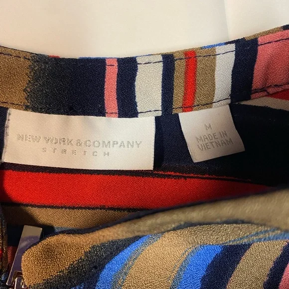 New York & Company Multicolor Striped Shirt Dress Sz M - Picture 5 of 9